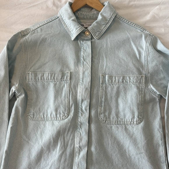 Women’s Denim Jean Shirt / Shacket - Zara size M - Picture 2 of 5